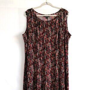 Perceptions Women's Multicolor Abstract Lipstick Print A-line Dress Plus Size 2X